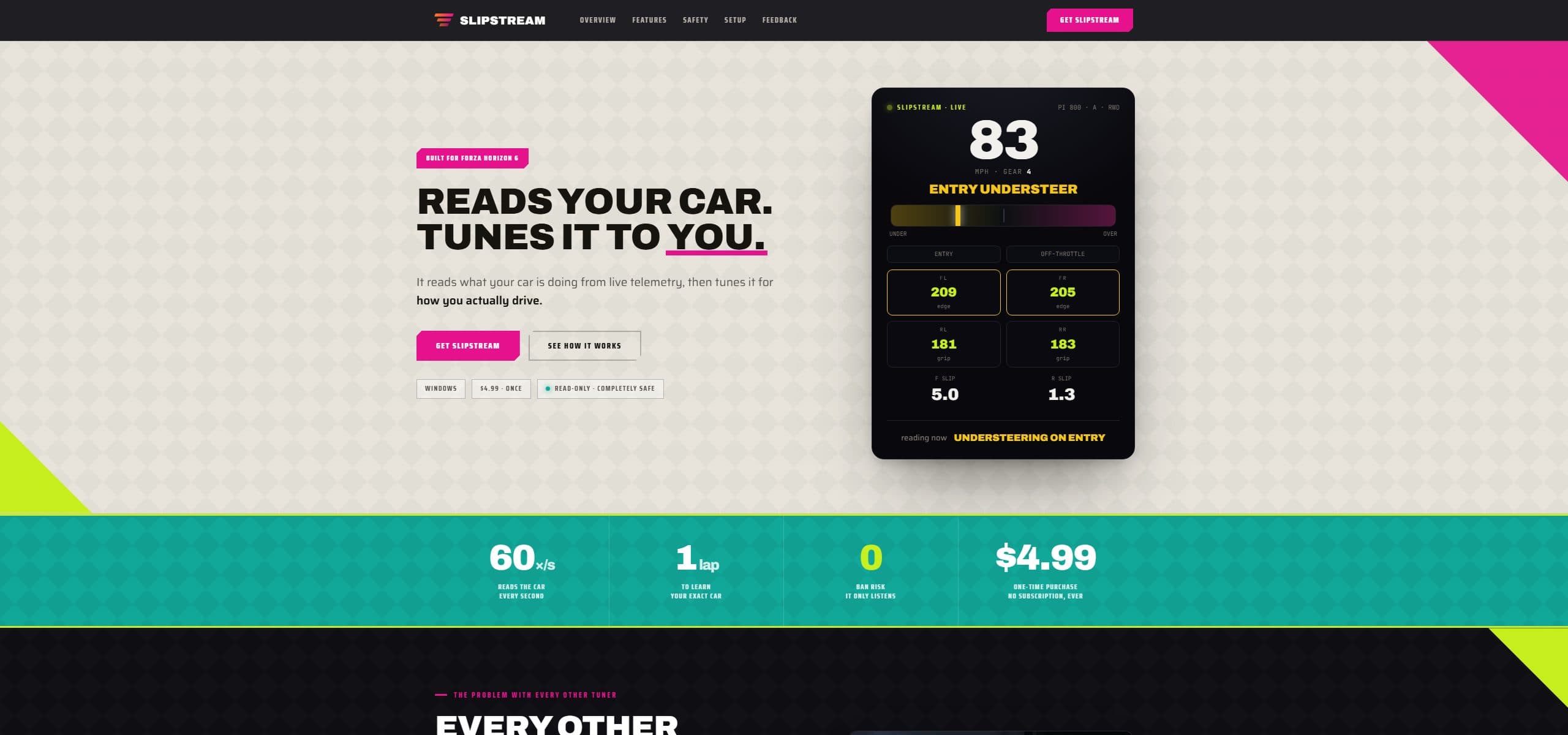 The Slipstream website, a shipped product at slipstreamforza.com